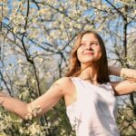 woman, young, beautiful flowers, flowers, flower wallpaper, spring, bloom, beautiful, flower background, portrait, nature